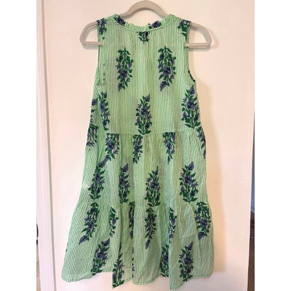 J.Crew Floral Mini Beach Dress Green Stripe Size XS - Picture 6 of 6